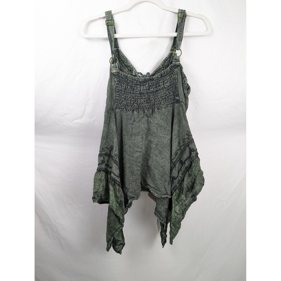 Y2K Beaded Lace Corset Tank Top Whimsigoth Grunge Fairy Asymmetrical Witch Vamp - Picture 5 of 11